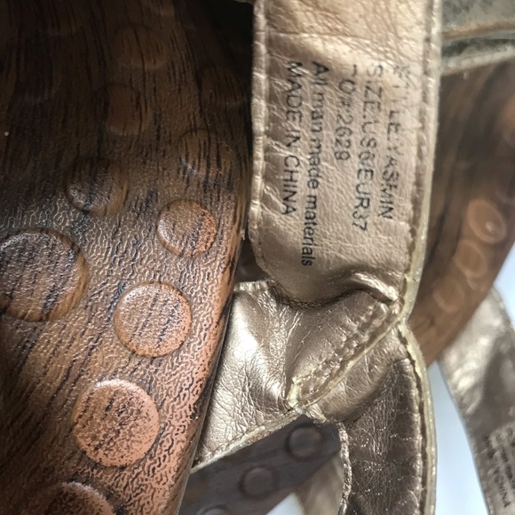 VIONIC Orthaheel Yasmin Metallic Gold Strappy Sandals Mules Slides Arch Support - Picture 9 of 15